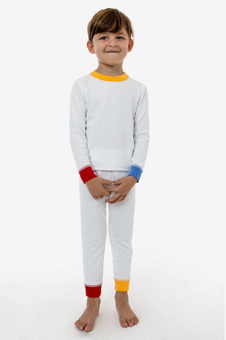 FFR107 - Kids 50/50 Long Sleeve Rib Pajama Top
