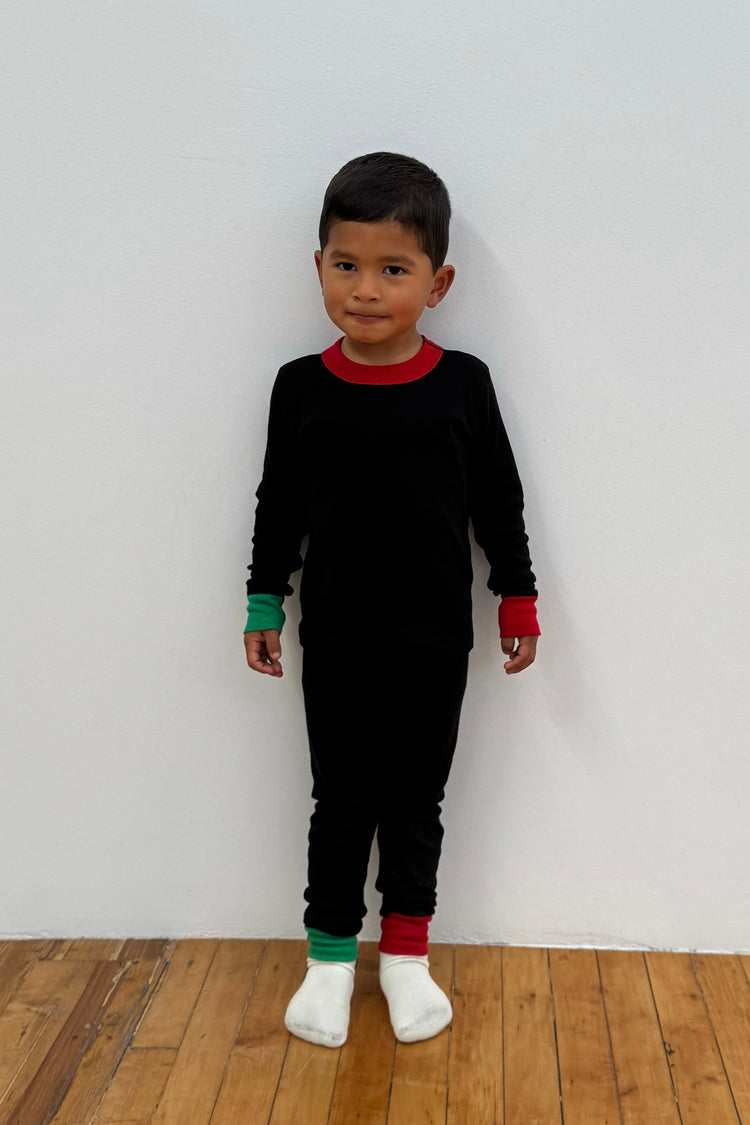 FFR107 - Kids 50/50 Long Sleeve Rib Pajama Top