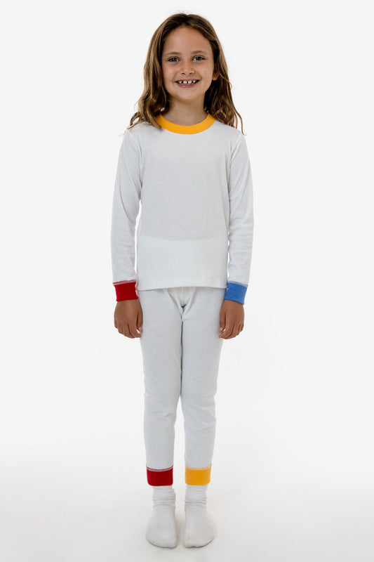 FFR107 - Kids 50/50 Long Sleeve Rib Pajama Top