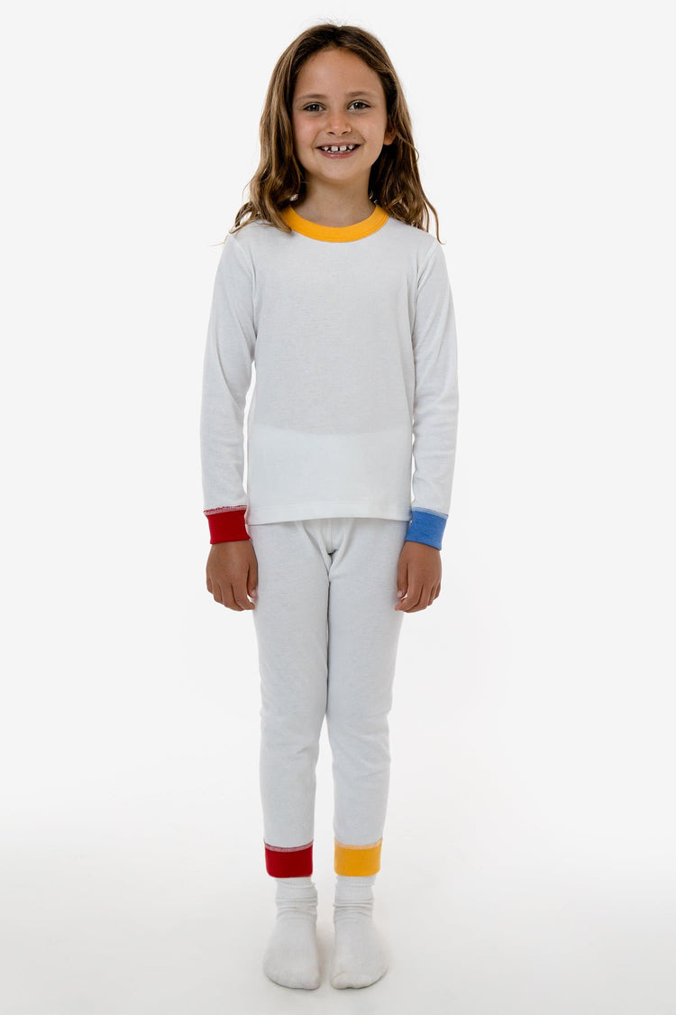 FFR107 - Kids 50/50 Long Sleeve Rib Pajama Top