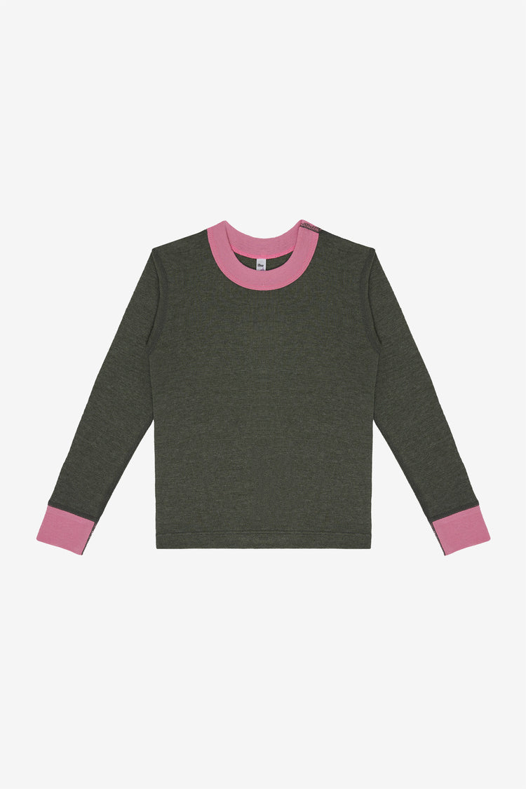 FFR107 - Kids 50/50 Long Sleeve Rib Pajama Top